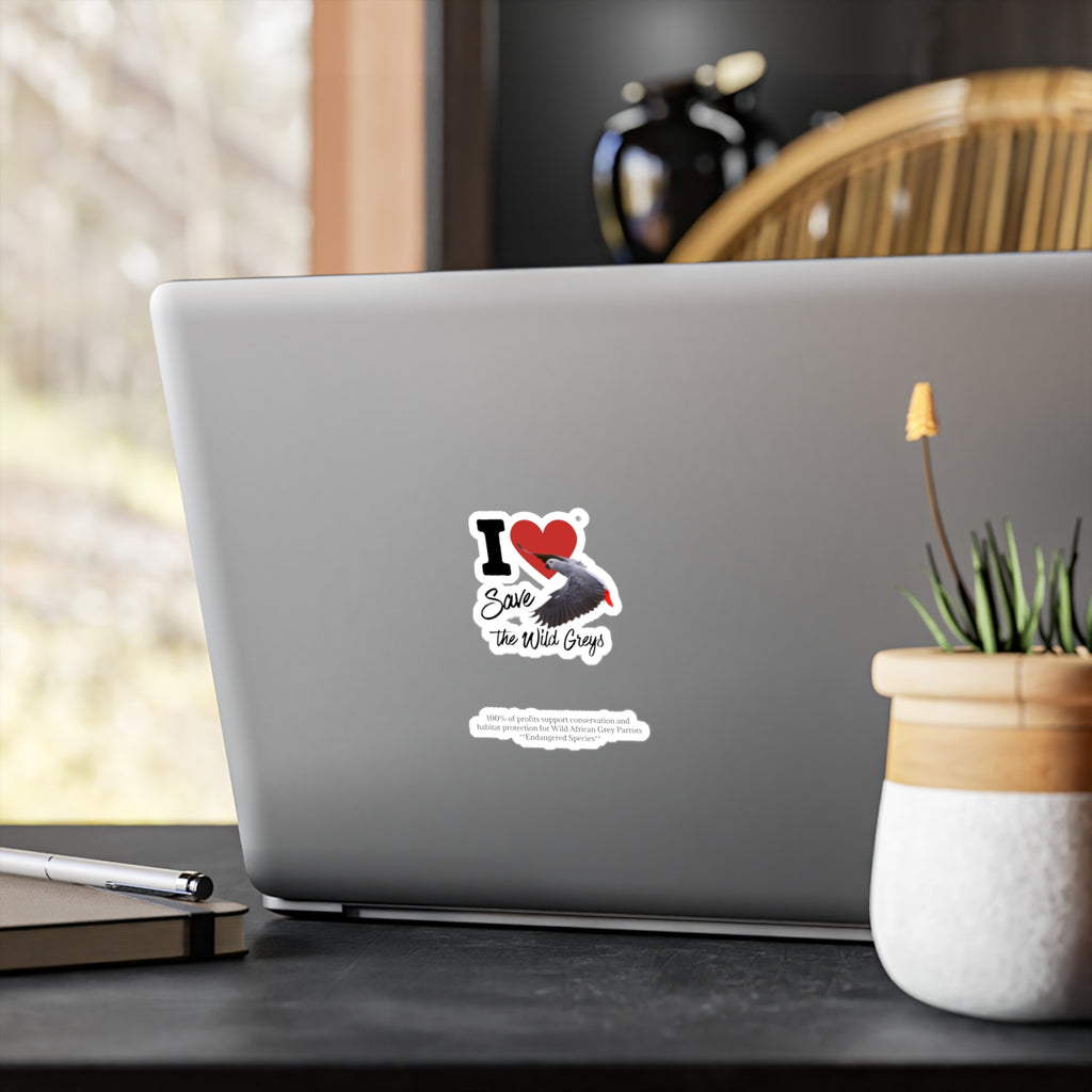 I Heart Save The Wild Greys Sticker