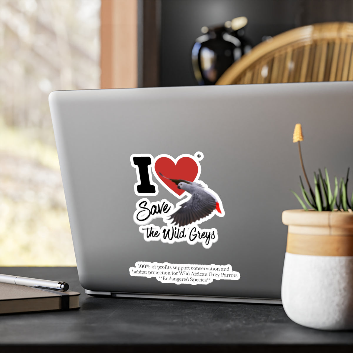 I Heart Save The Wild Greys Sticker
