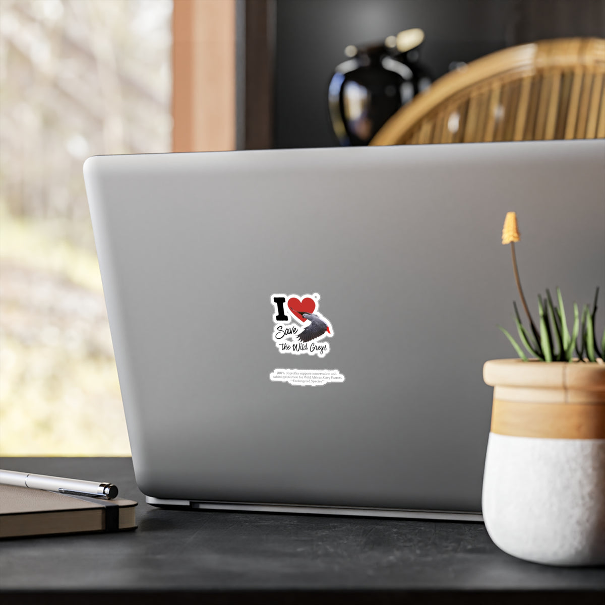 I Heart Save The Wild Greys Sticker
