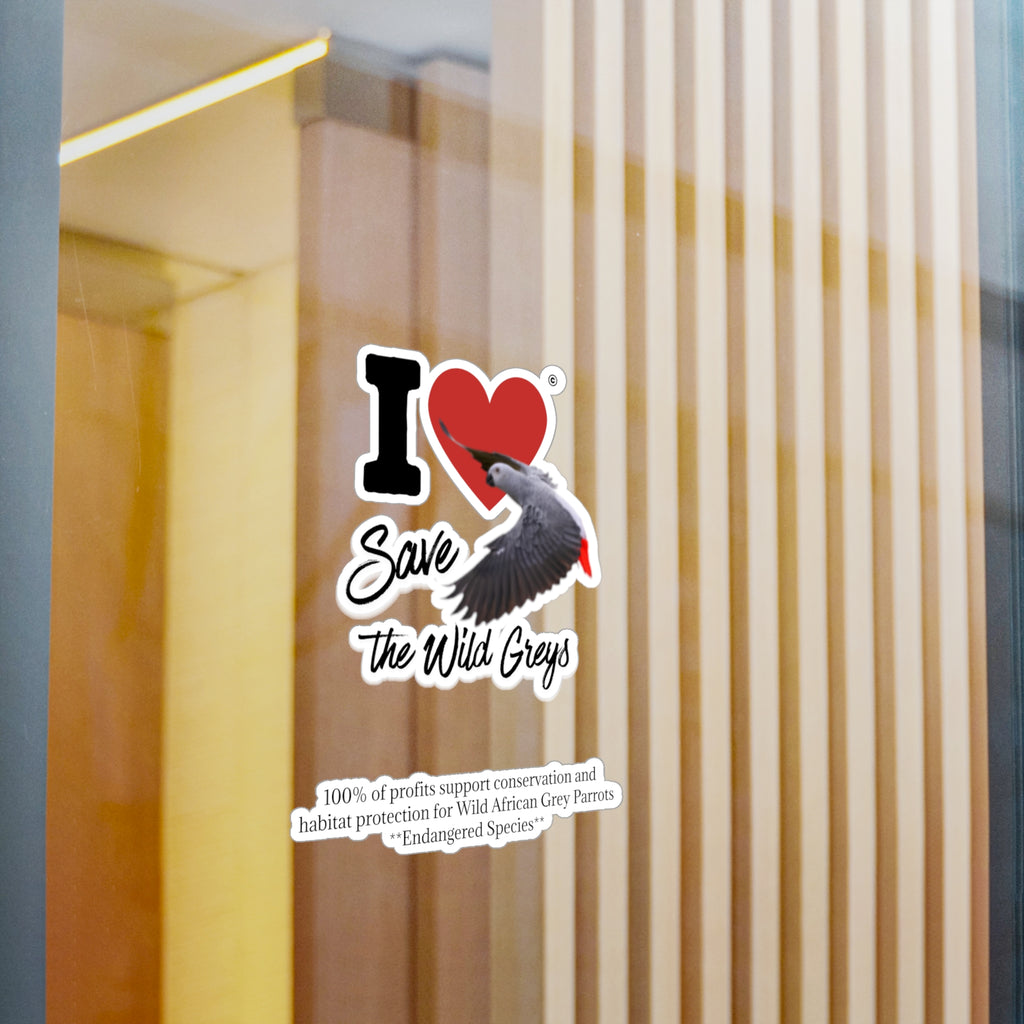 I Heart Save The Wild Greys Sticker