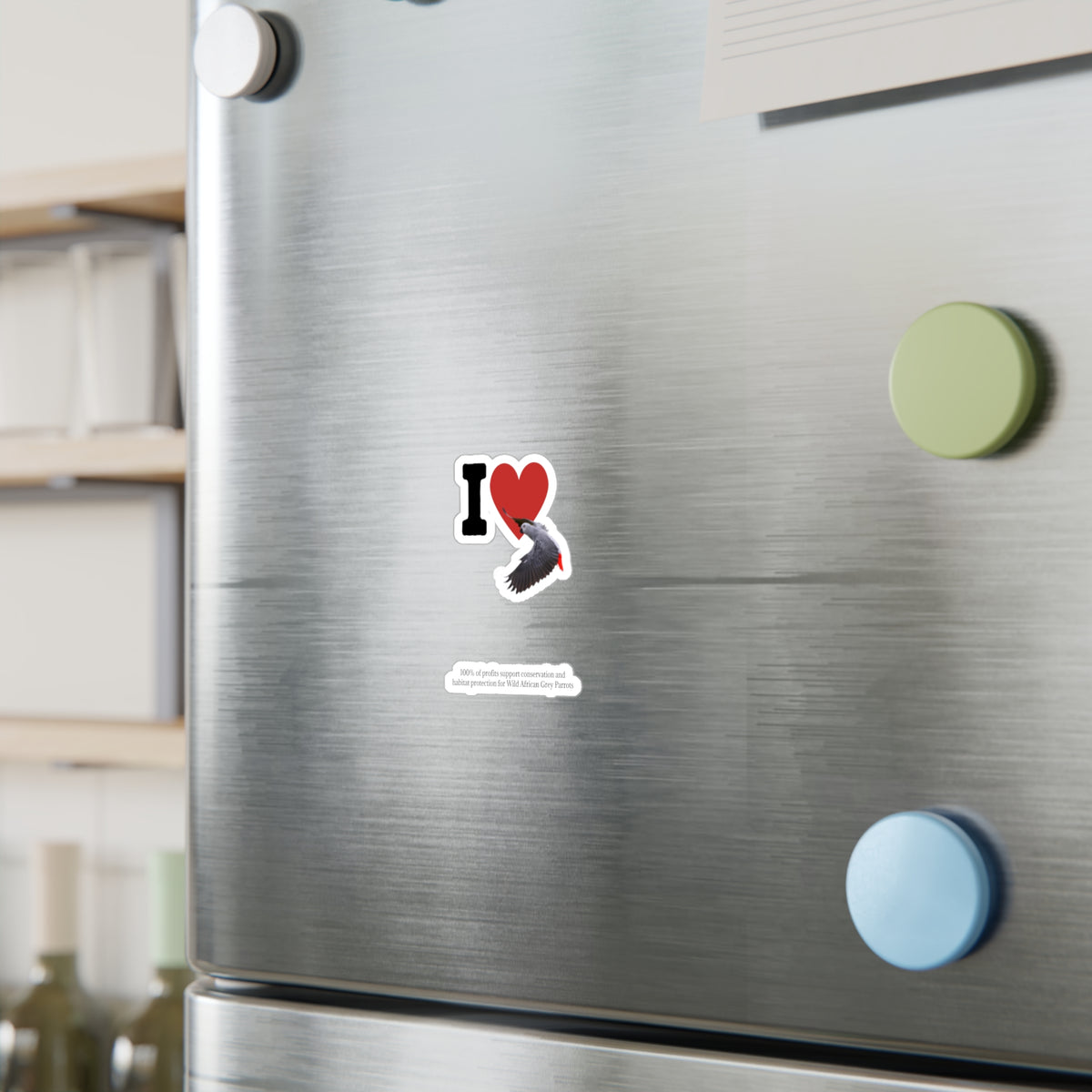 I Heart African Grey Sticker