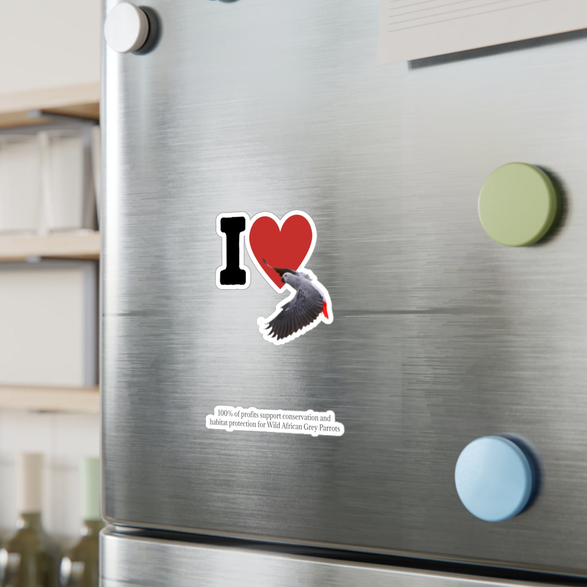 I Heart African Grey Sticker