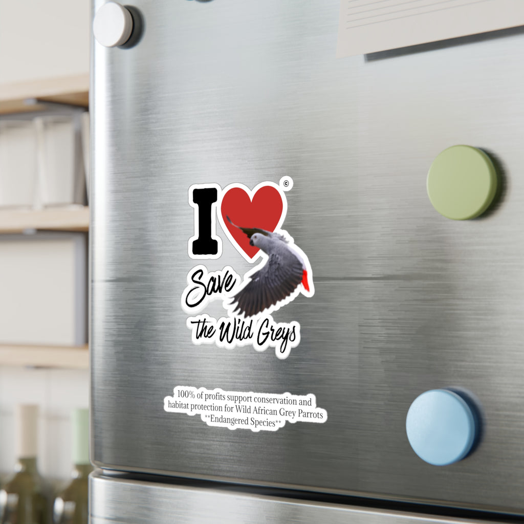 I Heart Save The Wild Greys Sticker