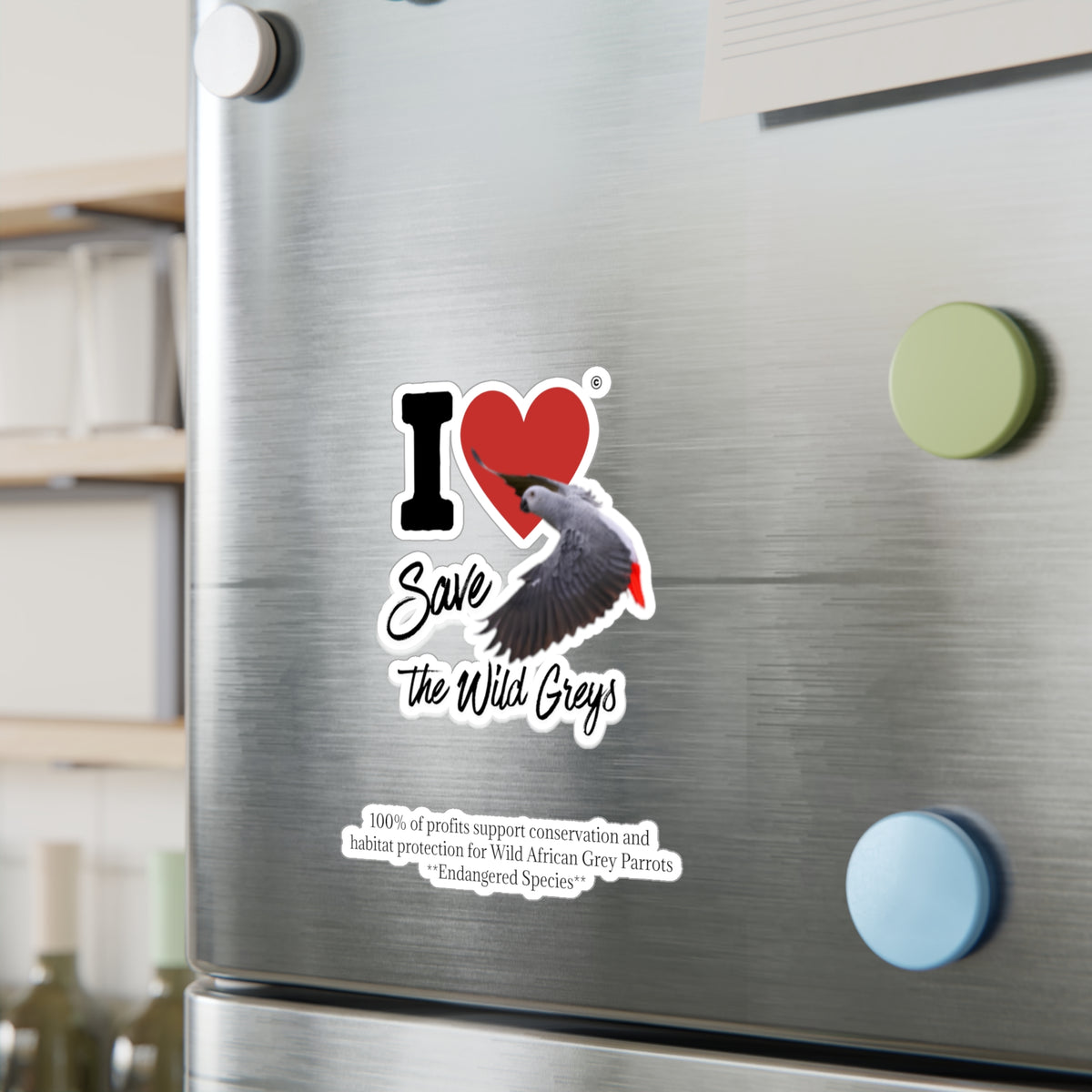 I Heart Save The Wild Greys Sticker