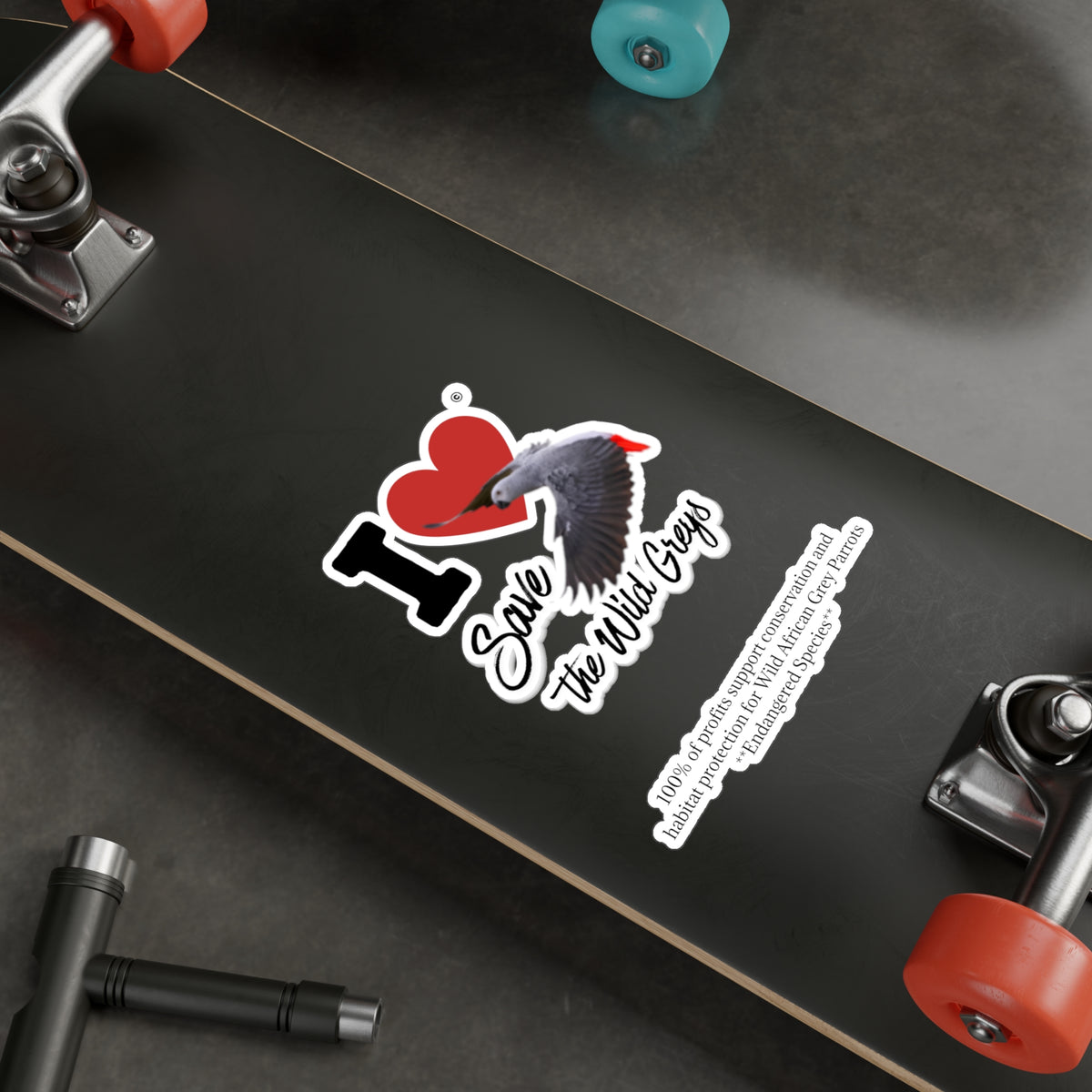 I Heart Save The Wild Greys Sticker