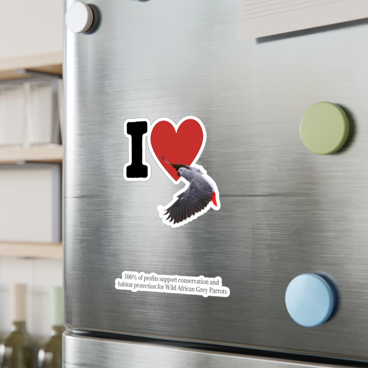 I Heart African Grey Sticker