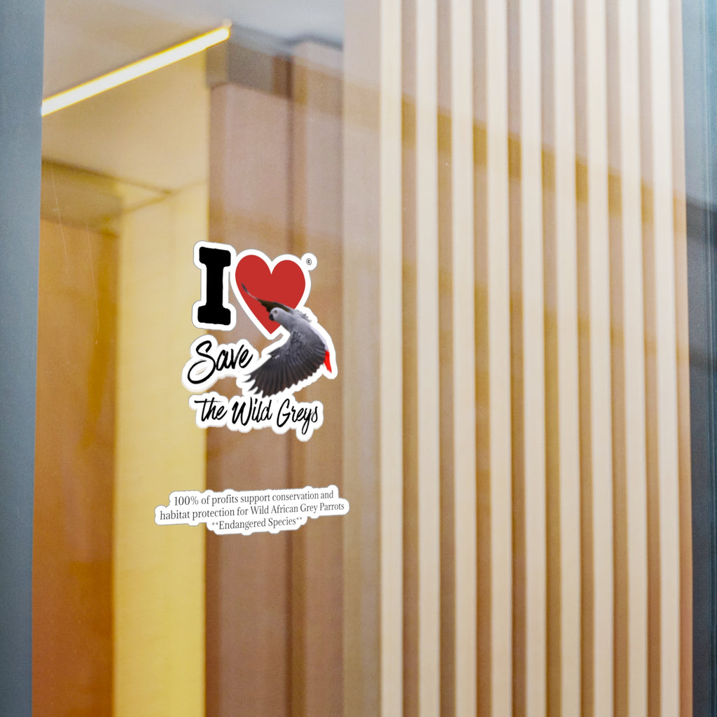 I Heart Save The Wild Greys Sticker