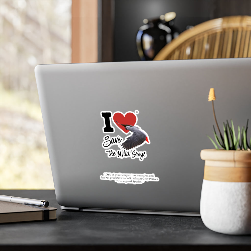 I Heart Save The Wild Greys Sticker