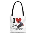 I  Heart Save the Wild Greys Tote Bag — Eco-Friendly Parrot Rescue Canvas Tote