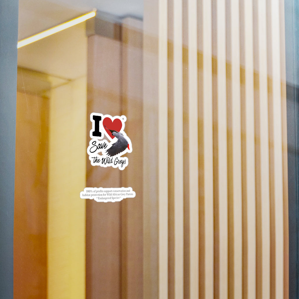 I Heart Save The Wild Greys Sticker