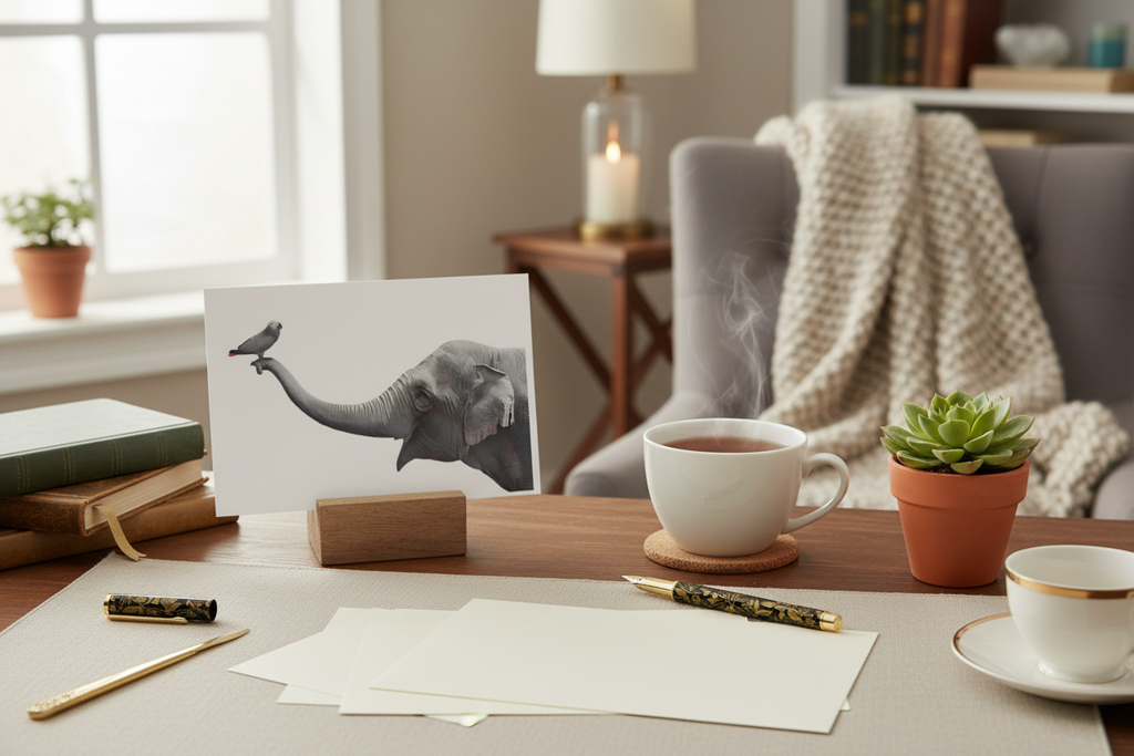 Me Forget Greeting Card - Home Office Mockup